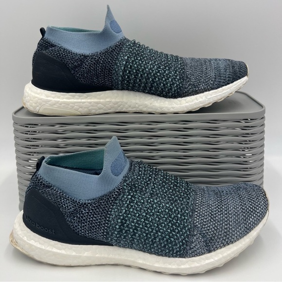 Adidas Ultra Boost Laceless Parley Raw Grey Carbon Blue Spirit CM8271 Mens 8 - Picture 2 of 14